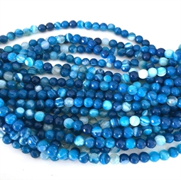 Blå perler 6 mm, 1/1 streng